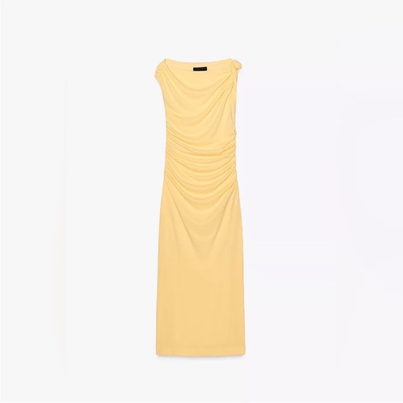 ZARA ASYMMETRIC MIDI DRESS - Picture 13 of 13